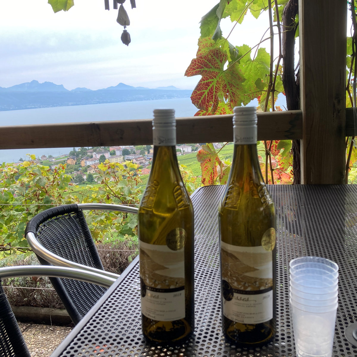 Zur Mittagspause finden wir ein wunderschönes Beizli in den Rebbergen