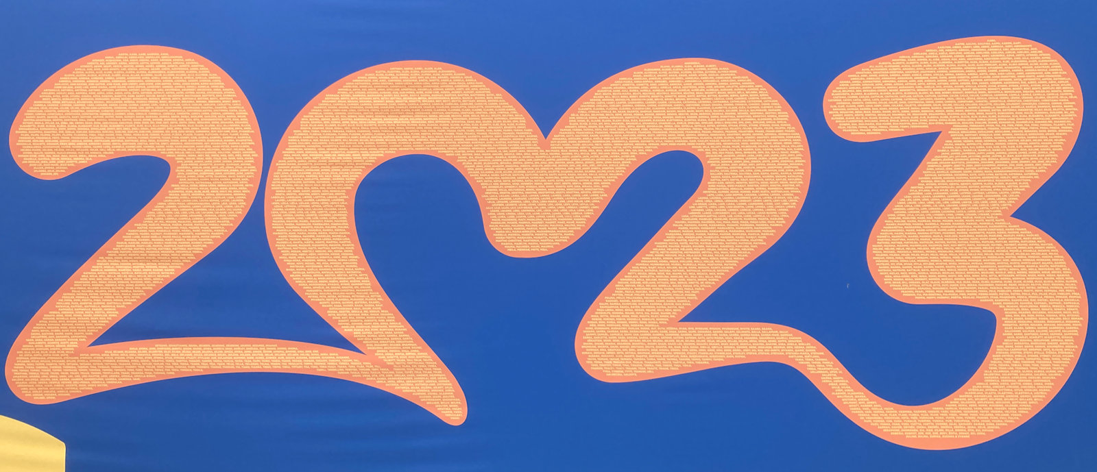 Das Logo mit den Vornamen aller Teilnehmerinnen und Teilnehmer ...