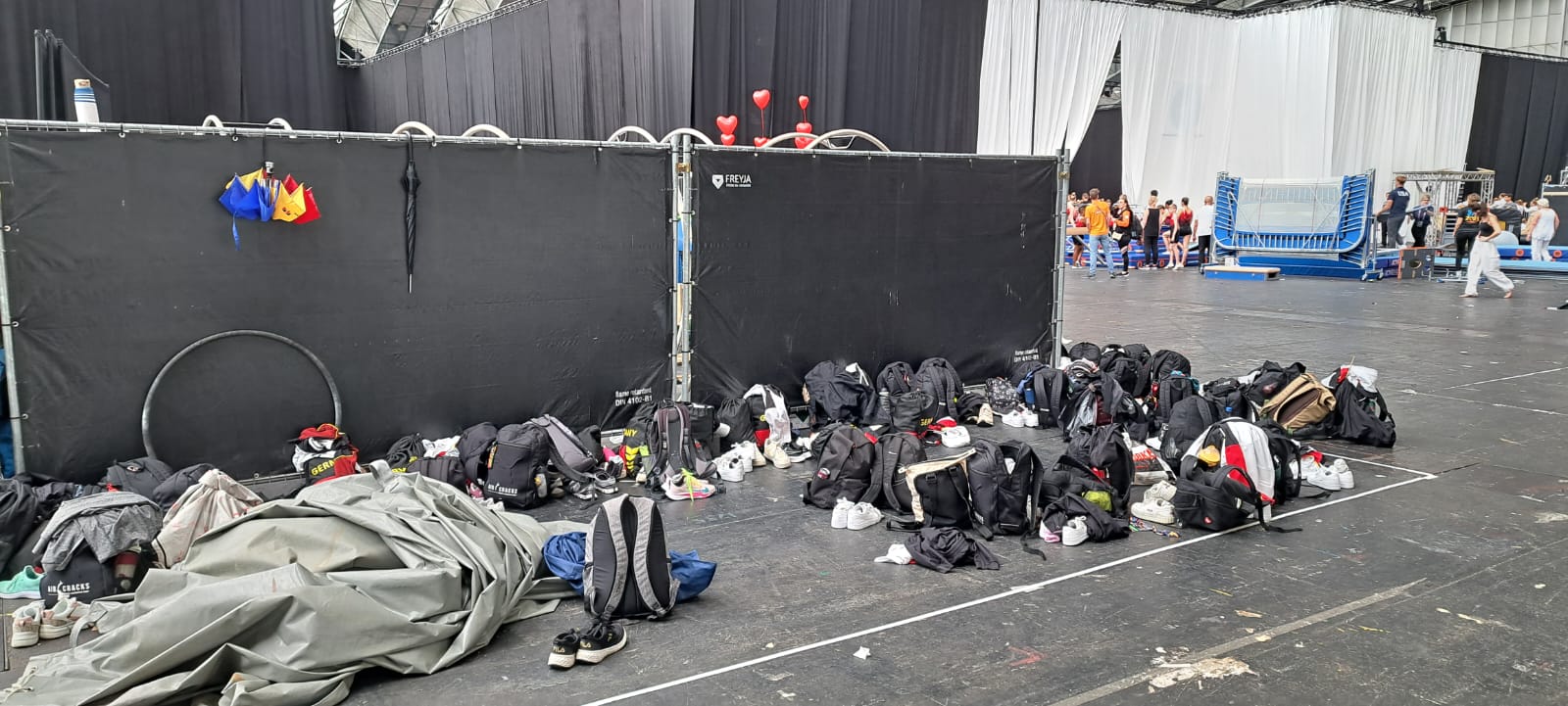 Backstage an der Gymnaestrada
