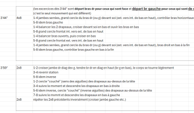 Die Schrittfolgen sind definiert (Auszug)