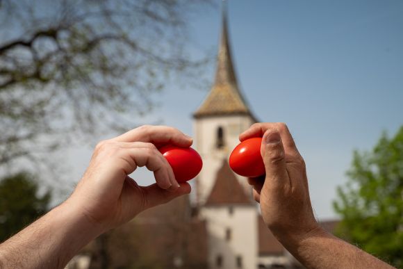 Das rote Ei gewinnt ...