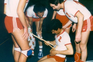 Herren 2 - Spiel gegen Sissach Saison 1982/83. Aufstieg in die 2. Liga.