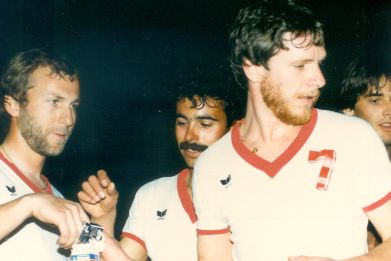 Herren 2 - Spiel gegen Sissach Saison 1982/83. Die Bärte sind noch dran!!!